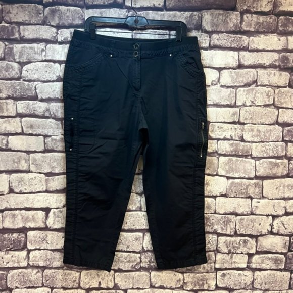 Chico's Pants - Chico's Black Crop Pants Cotton Blend Size L/12
